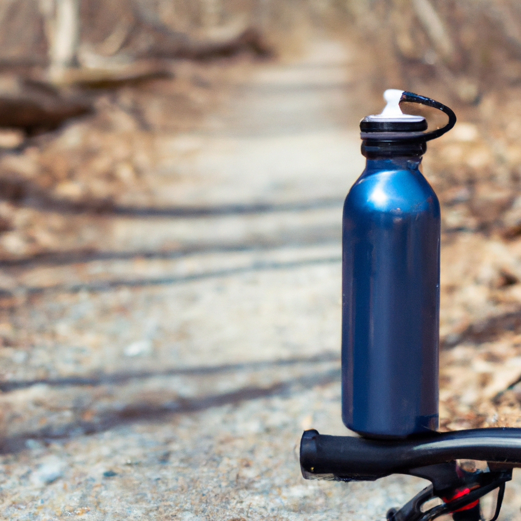 bicycle water bottle on a path
